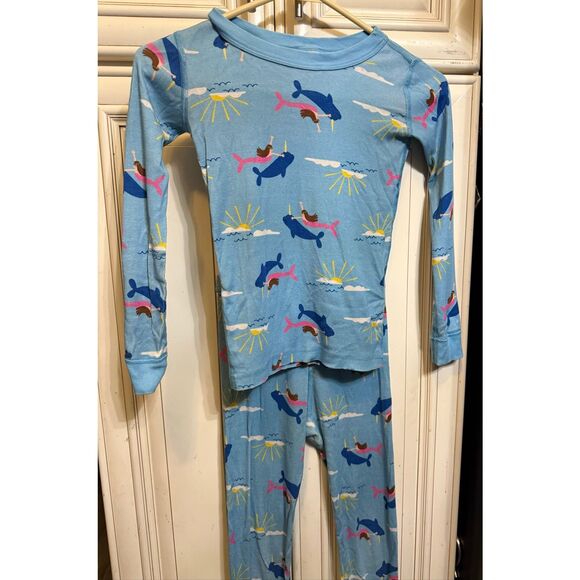 Hanna Andersson Kids Long John 100% Organic Cotton Pajama Set Multicolor Sz 6-7 - Picture 2 of 8
